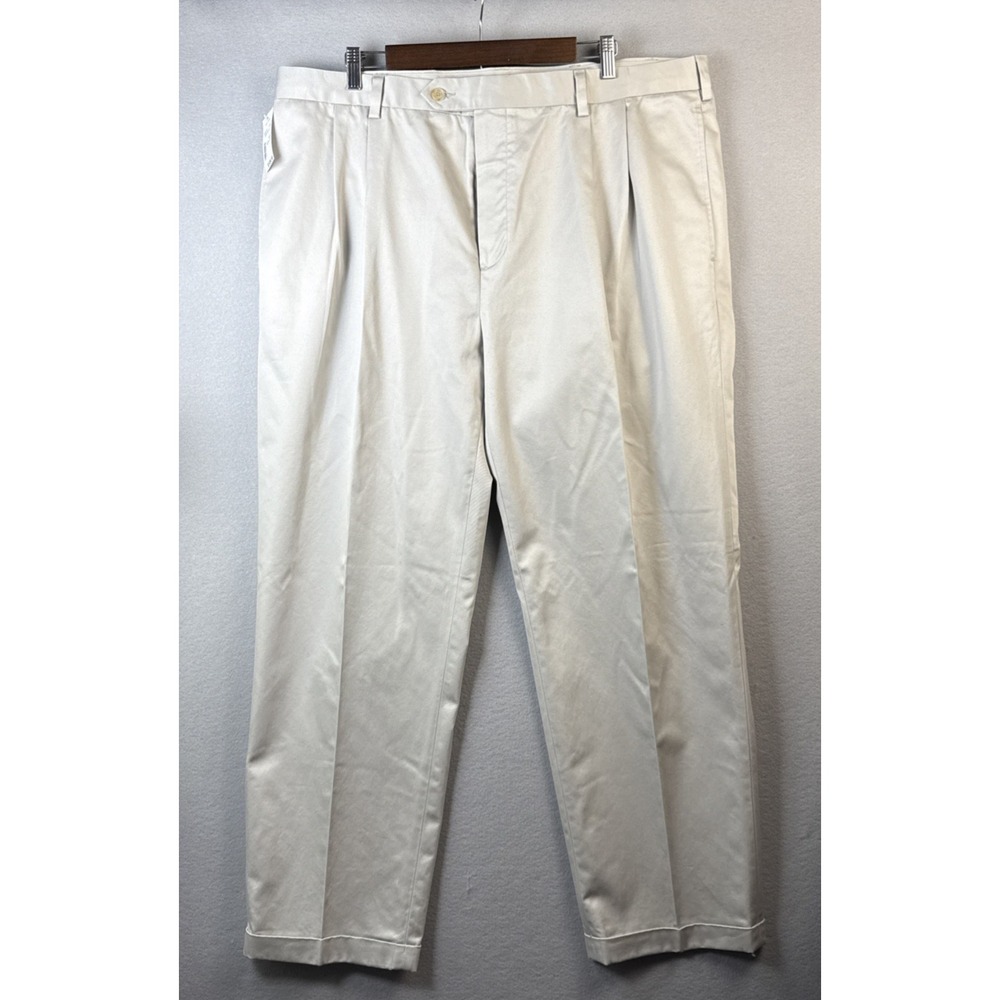 NWT Jos. A. Bank Traveler Pleated Cuffed Cotton Dress‎ Pants Khaki Mens 42x31